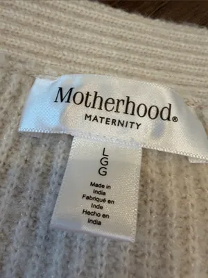 Motherhood Maternity Cream Button-Front Knit Cardigan Sweater - Large - C73-028 thumbnail 2