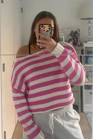 Aerie Off The Shoulder Crochet Sweater thumbnail 1