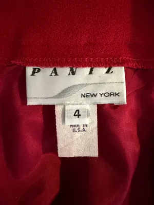 PANTZ Vintage 100% Wool Vibrant Red Pencil Skirt thumbnail 5