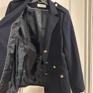 Calvin Klein‎ Womens Navy Military Style Blazer Jacket Gold Buttons thumbnail 8
