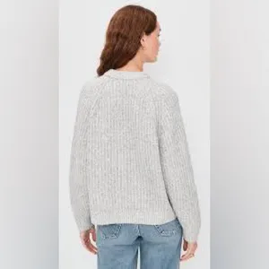 Madewell Light Gray‎ Cotton Blend Crew Neck Sweater Size Small EUC thumbnail 2