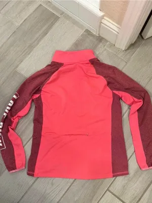 PINK Victoria's Secret Hot Pink & Maroon Half-Zip Pullover thumbnail 5