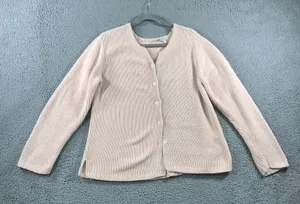 ORVIS Cardigan Sweater L Pink Button Up Grandma Craft Grunge Outdoor Chore Flaw thumbnail 1