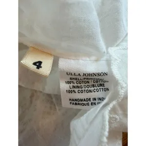 Ulla Johnson Viola White Cotton Lace Embroidered Crew Neck Mini Dress Size S 4 thumbnail 6