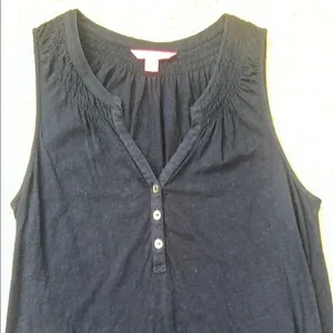 Lilly Pulitzer Blue Sleeveless Buttoned Tank Top thumbnail 3