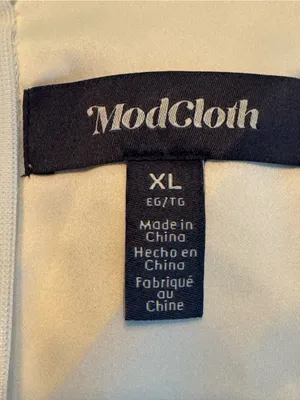 Modcloth Ivory Square-Neck Short Sleeve dress with Dot Jacquard xl euc thumbnail 7