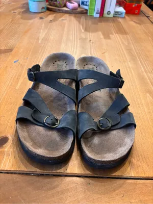 Mephisto womens Hannel suede cork comfort sandals blue eu 39 us 8/9 thumbnail 5