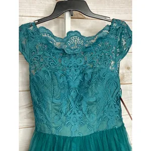NWT Chi Chi London Teal Green Knee Length Sheath Cocktail Dress XS thumbnail 3