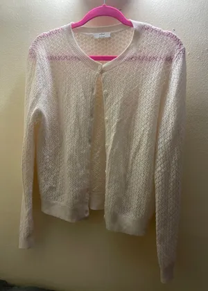 Wilfred Aritzia cashmere wool blend cardigan knit button down size Medium thumbnail 1