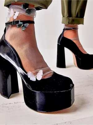 Schutz Darlene Platform Pumps Black Heels US 8B thumbnail 1