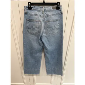 AG Adriano Goldschmied Etta High Waisted Wide Leg Blue Jeans Light Wash thumbnail 3