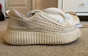 Mi.im Boutique Tan Perforated Dot Leather Sneakers thumbnail 1