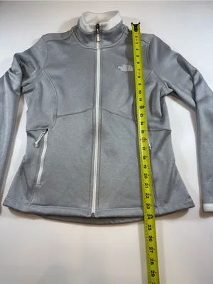 The North Face Light Gray Full-Zip Fleece Jacket thumbnail 3