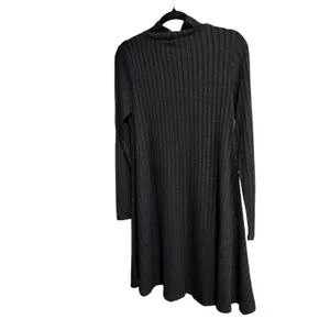 Ivanka Trump Black Ribbed Mock Neck Long‎ Sleeve A-Line Knit Dress Womens Small thumbnail 5