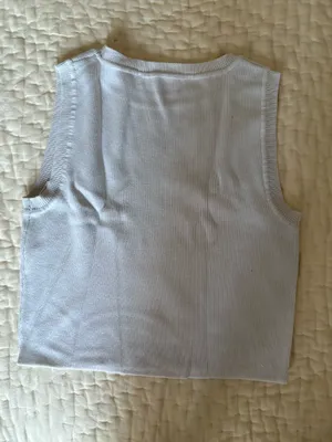 White ZARA Cropped Tank Top thumbnail 3
