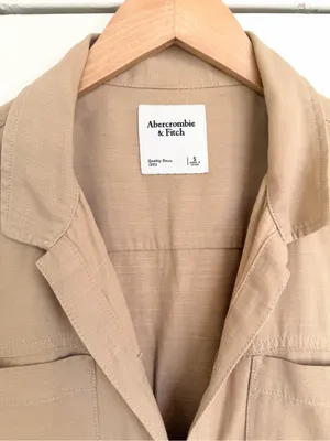 Abercrombie & Fitch Tan Soft Button Front Utility Jumpsuit Sz S Like New thumbnail 5