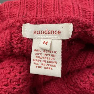 Sundance Cardigan Women Size Medium Red Longline Crochet Knit Open Front Sweater thumbnail 5