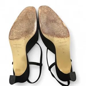 Vintage Ann Taylor Black Slingback‎ Heels 9.5 Made in Italy thumbnail 2