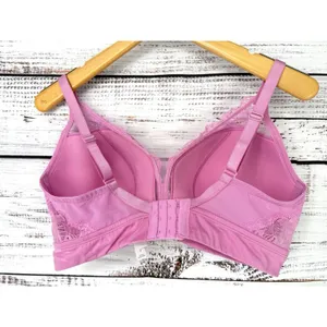 Auden Lightly Lined Bralette Womens 1X Lace‎ Stretch Comfort Light Pink Bra thumbnail 2