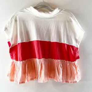 Pilcro Anthropologie Bonfire Rugby Collared Short Sleeve Peplum Top White XS thumbnail 4
