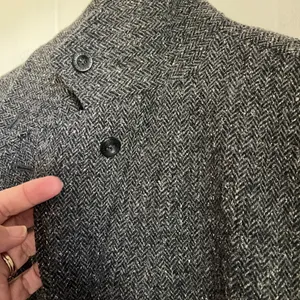 LL Bean Grey Herringbone Tweed Wool Silk Blazer Riding Jacket Heritage Classic thumbnail 3
