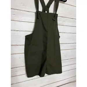 Zenana Army Green Shorts Knotted Overalls Romper Size Small thumbnail 3