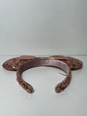 Tokyo Disney Resort Minnie Mouse Rose Gold Sequin Bow Headband Ears thumbnail 8