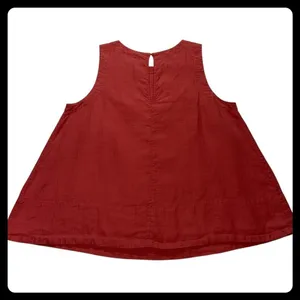 Banana Republic Tank Top Womens M Red Linen Sleeveless Babydoll Casual Summer thumbnail 7