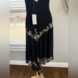 NWT Vintage Cache 90's Y2K Silk Beaded Gown Dress‎ Size 6 thumbnail 7