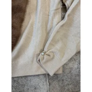 Vintage Cameron Classics Cashmere Cardigan‎ Max Azen Mink Fur Collar Cream/Beige thumbnail 6