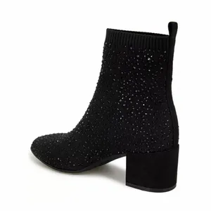 Kenneth Cole Reaction Renee Chelsea Jewel Booties in Black Knit, Size 5 NEW thumbnail 2