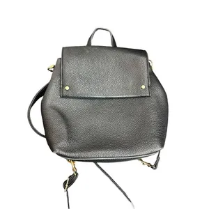 A New Day black faux leather convertible backpack Leather snap closure mini back thumbnail 4