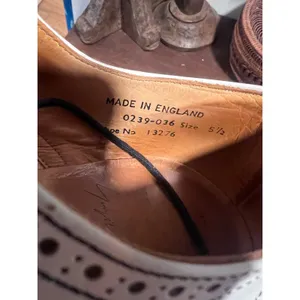 Yohji Yamamoto x George Cox White Leather Brogue Derby Shoes Made in England 8.5 thumbnail 11