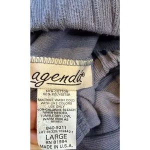 Jagenda Blue Cotton Blend Lounge Pants Women Size L USA Made thumbnail 2