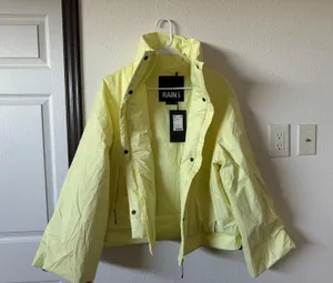 RAINS lightweight Rain Jacket Yellow Size L thumbnail 1