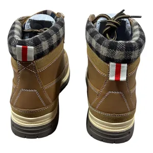 NEW Cottimo Ankle Lace Up Plaid Collar Work Boots Tan Brown Gorpcore Rugged Sz 8 thumbnail 5