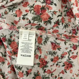 FREE PEOPLE Meant To‎ Be Blouse Floral Vintage Combo Ruffled Smocked Small thumbnail 13
