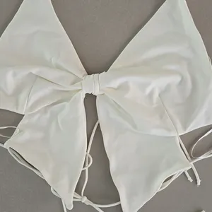 NWT! Bershka White Bow Tie Open Back Top Size S thumbnail 2