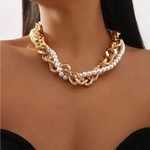 🐧🐧🐧BOGOHO 🐧🐧🐧Elegant Gold and White Pearl Necklace thumbnail 1