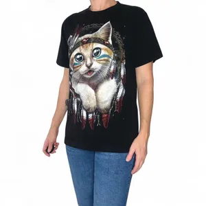 Rock Chang Unisex Cat Feather Dreamcatcher Tribal Graphic Tee thumbnail 7