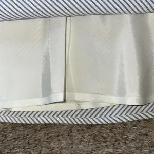 Ann Taylor Blue and White 100% cotton seersucker fit in flare skirt thumbnail 5