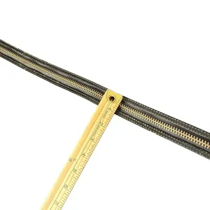 Michael Kors Black Leather Belt Gold Zipper Detail Fashion Buckle Size L Flaw thumbnail 12
