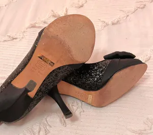 Nina Black Sparkly Heels Size 6.5 thumbnail 3