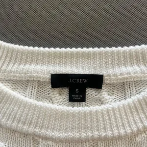J.Crew White Relaxed-fit Cable-knit Crewneck Sweater Size Small thumbnail 2