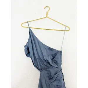 Astr The Label Martina Midi Dress Size Small Blue Satin Cut Out Draped Wedding thumbnail 5