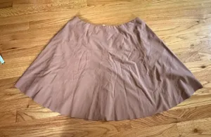 Yumi Kim Faux Leather A-Line Skirt Size 8/10 Brown Textured Back Zip Mini Skirt thumbnail 1