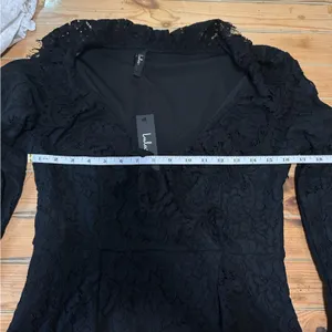 NWT Lulus Memorably Romantic Black Lace Long Sleeve Mini Dress thumbnail 8