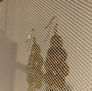 Gold bling medallion dangle earrings thumbnail 3