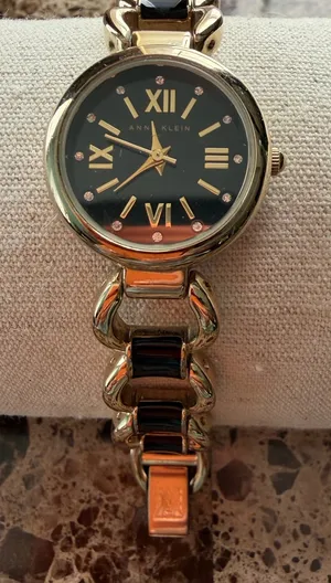 Anne Klein Gold and Black Roman Numeral Watch thumbnail 1