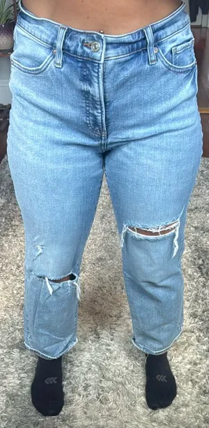 Express Jeans with Rips High-Rise thumbnail 1